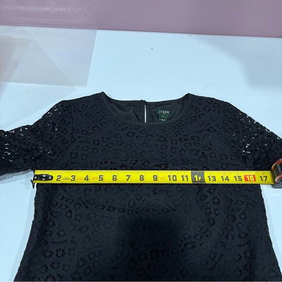 JCrew Factory Black Eyelet Lace Sheer Sleeve Blouse - Picture 5 of 6